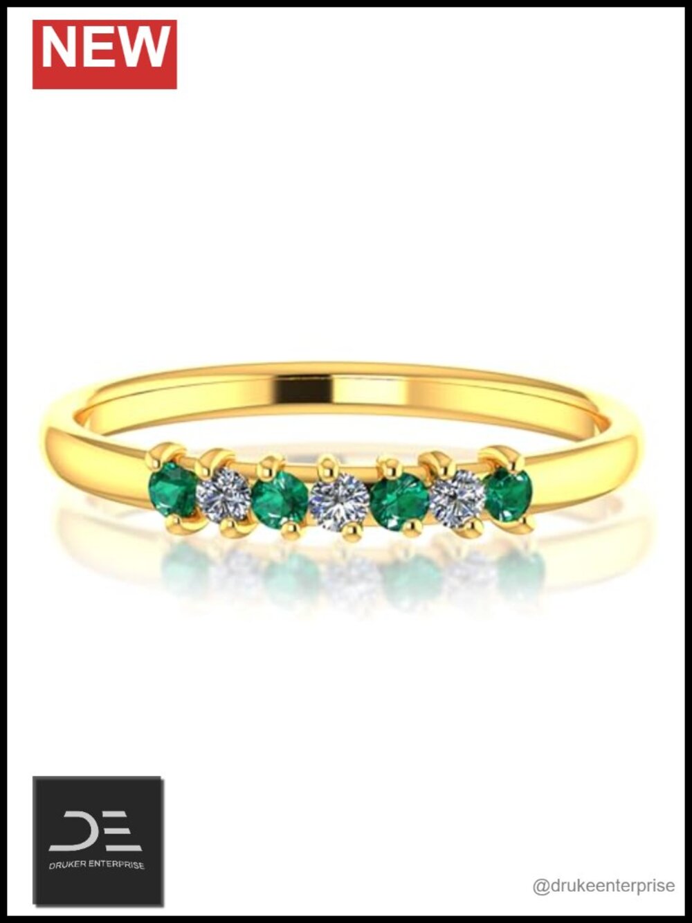 10k Gold Ring with Natural Gemstone and Diamond Accents